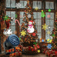 Christmas LED Projector Light USB-Powered RGB Holiday Party Ambient Light with Snowflakes Santa Hats for Home or Stores