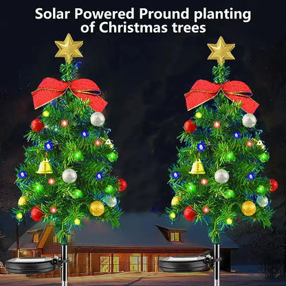 Christmas Tree Solar Lights Outdoor Waterproof LED Garden Lawn Landscape Festive Decorative Floor Night Lights Christmas Decor