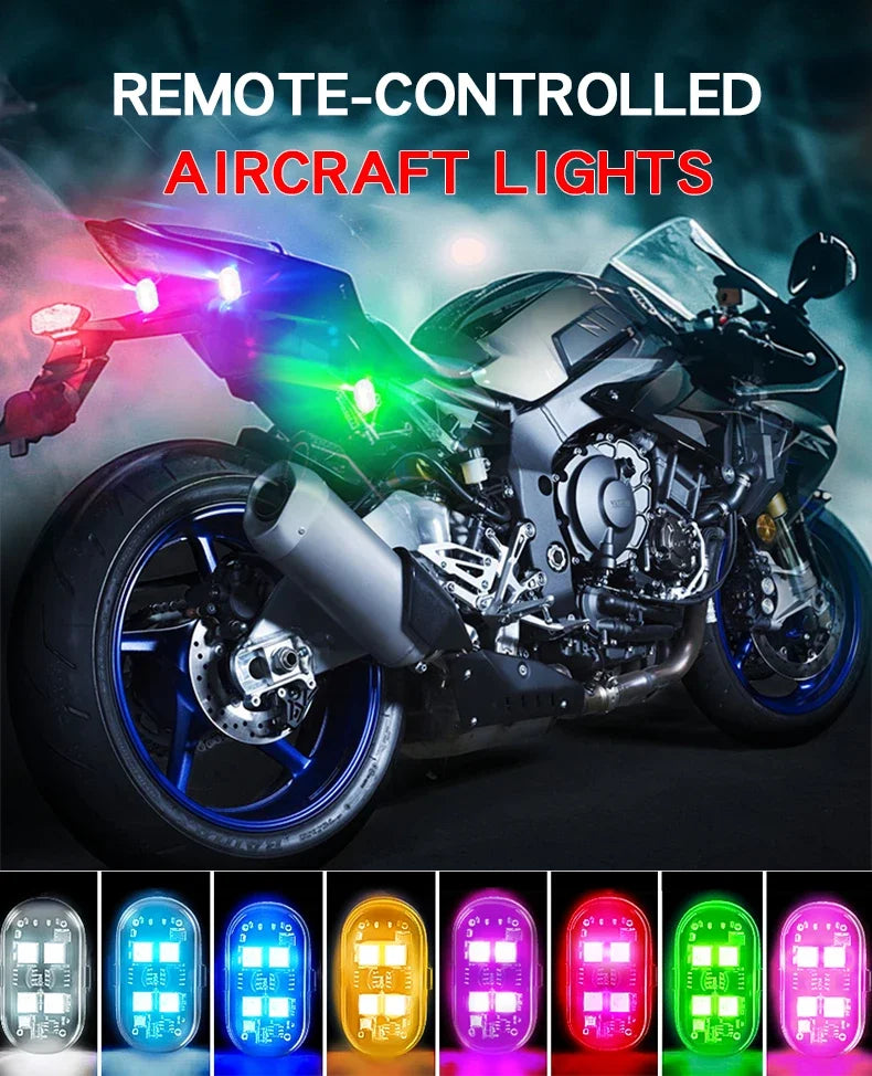 RGB Led Car Strobe Lights Motorcycle LED Flash Position Wireless Light Aircraft Airplane Helicopter Warning Lights Accessories