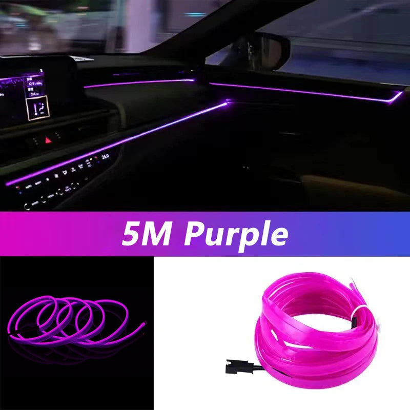 ✨️🌈5M Car Interior LED Strip Light – Flexible Neon EL Wire for DIY Auto Decoration & Party Vibes

Transform your ride into a glowing masterpiece