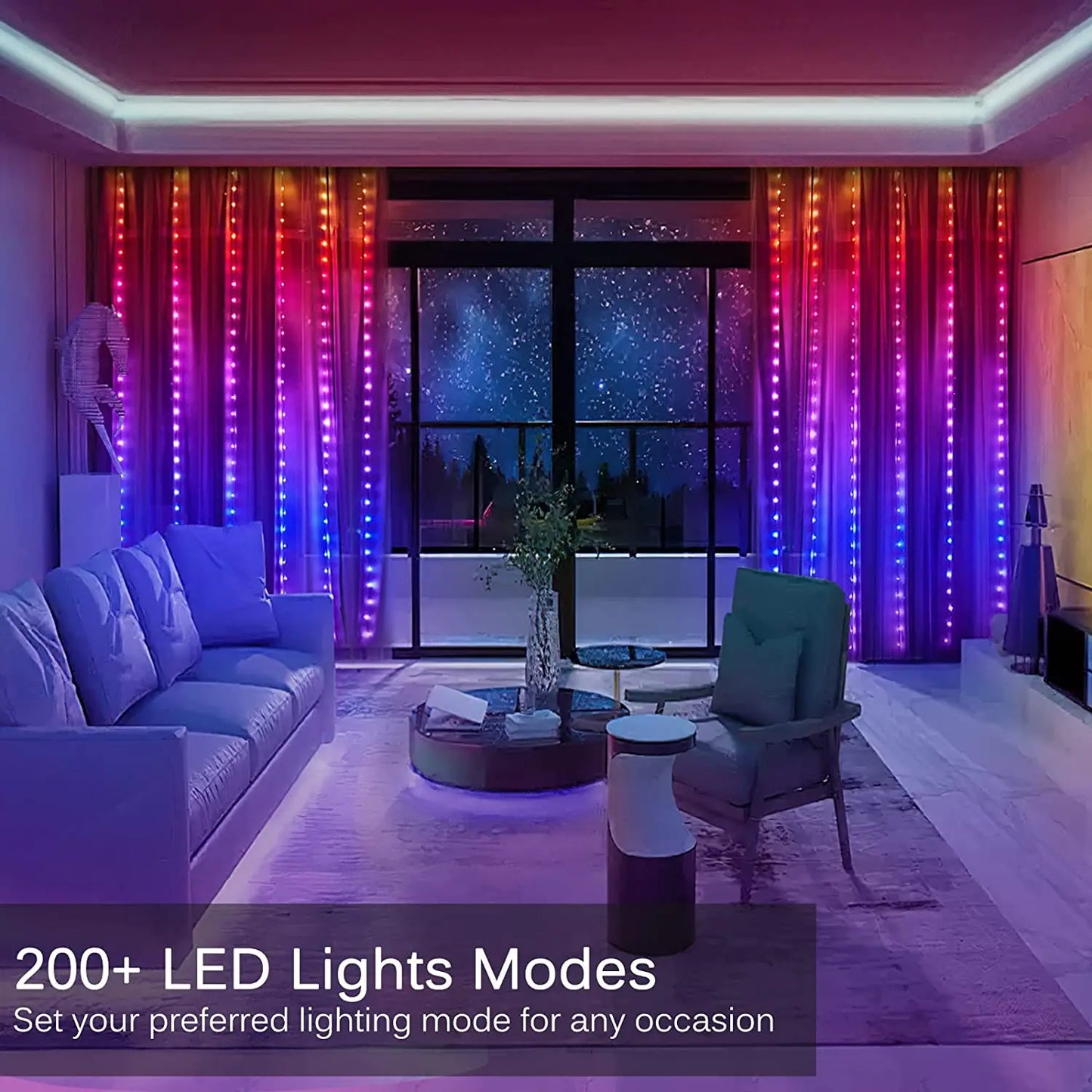 Smart Curtain String Lights