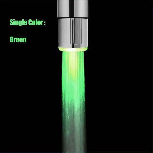 LED 🔴🟢🔵 Temperature Sensitive 3-Color Light-up Faucet Kitchen Bathroom Glow Water Saving Faucet Aerator Tap Nozzle Shower
