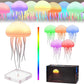 9 inch Custom Fantasy Jellyfish and fish Lava Lamp USB Powered Color Changing LED Jelly Fish Mood Night Light Round Jellyfish La