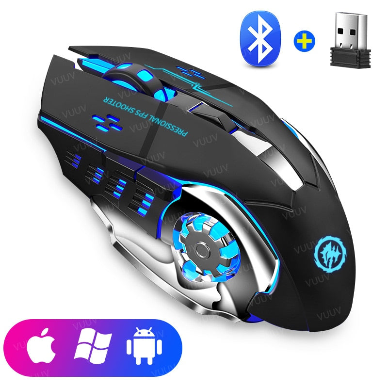 Mechanical Wireless LED Mouse