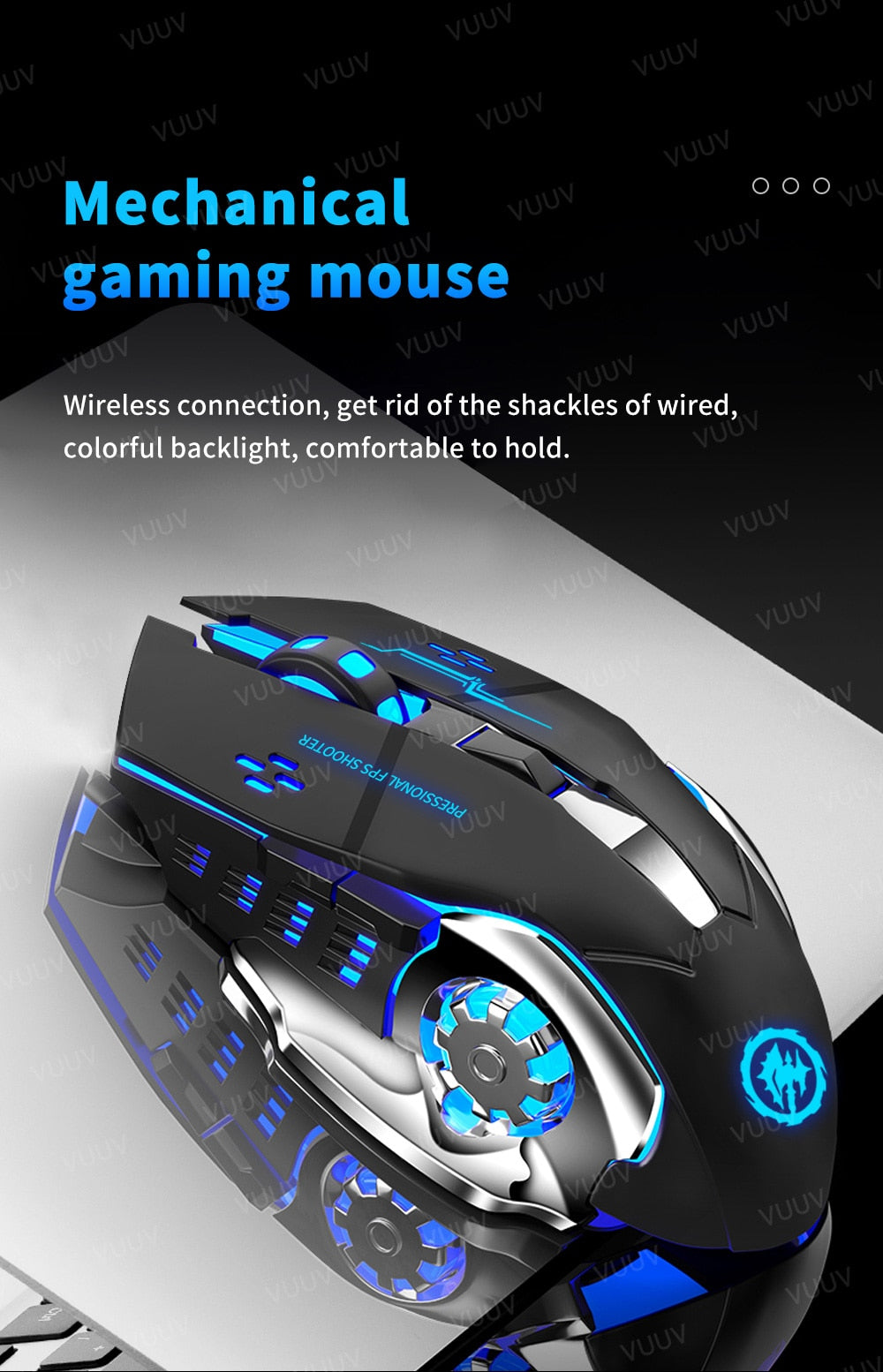 Mechanical Wireless LED Mouse