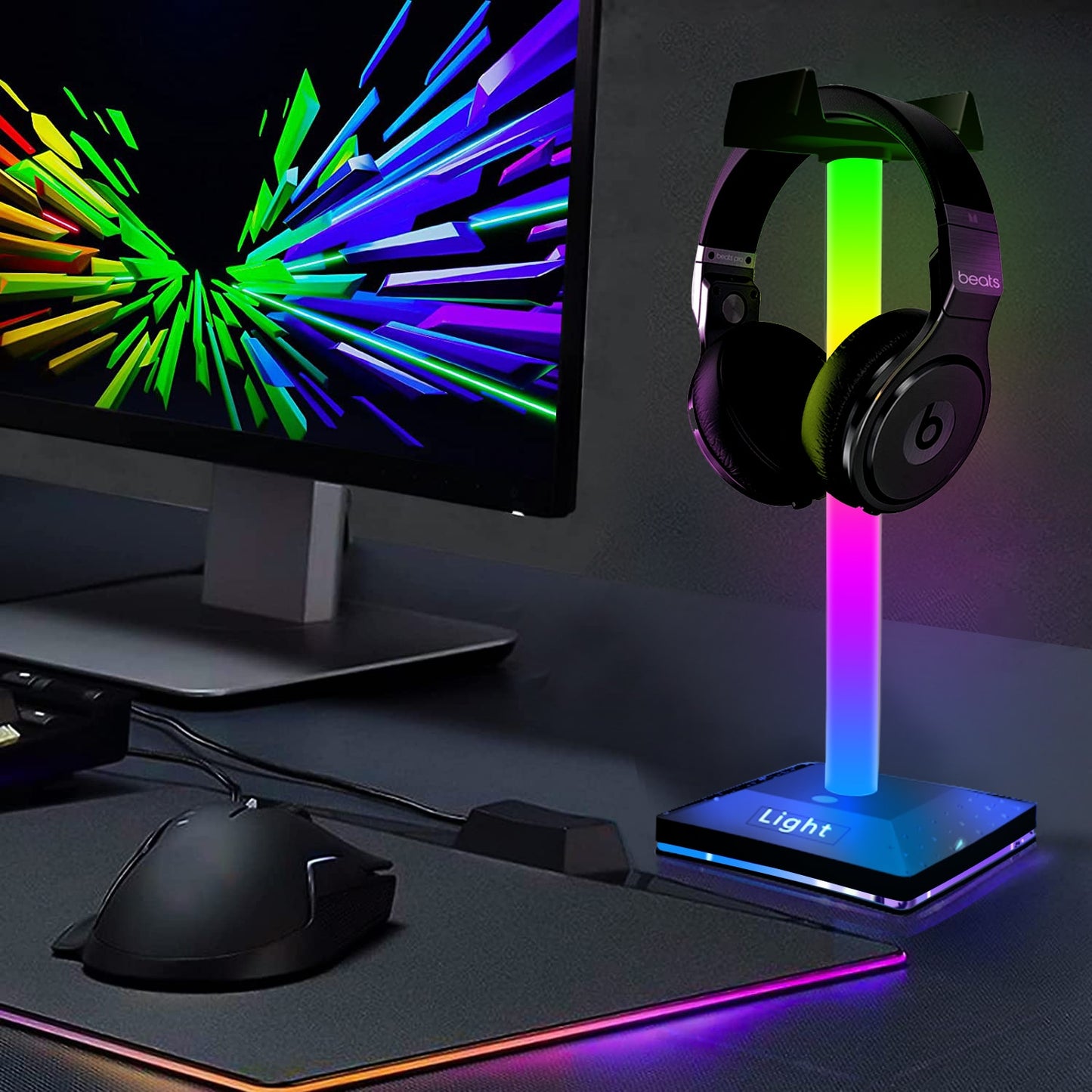 🎧RGBIC LED🌈 Headphone Stand