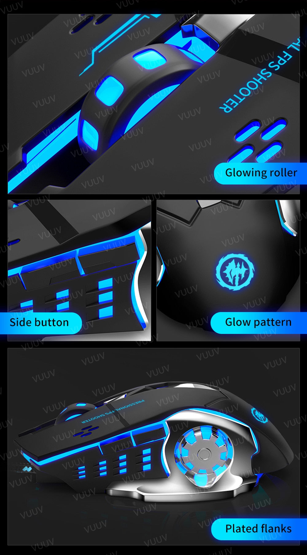 Mechanical Wireless LED Mouse